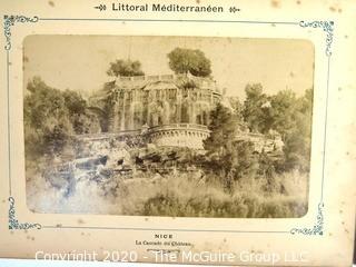 Antique Double Sided Photos of The Cote D'Azur from a Littoral Mediterranean Lithograph Album.