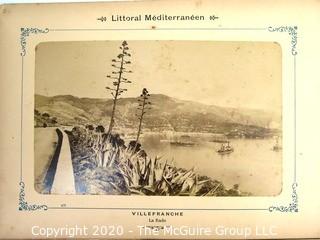 Antique Double Sided Photos of The Cote D'Azur from a Littoral Mediterranean Lithograph Album.