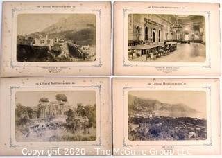 Antique Double Sided Photos of The Cote D'Azur from a Littoral Mediterranean Lithograph Album.