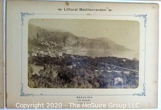 Antique Double Sided Photos of The Cote D'Azur from a Littoral Mediterranean Lithograph Album.