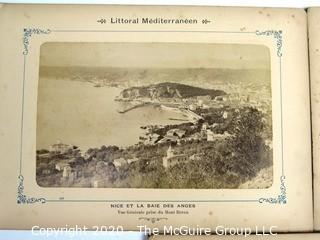 Antique Double Sided Photos of The Cote D'Azur from a Littoral Mediterranean Lithograph Album.