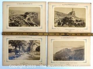 Antique Double Sided Photos of The Cote D'Azur from a Littoral Mediterranean Lithograph Album.