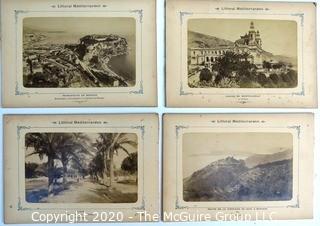 Antique Double Sided Photos of The Cote D'Azur from a Littoral Mediterranean Lithograph Album.