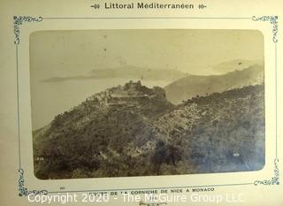 Antique Double Sided Photos of The Cote D'Azur from a Littoral Mediterranean Lithograph Album.