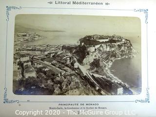 Antique Double Sided Photos of The Cote D'Azur from a Littoral Mediterranean Lithograph Album.