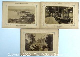 Antique Double Sided Photos of The Cote D'Azur from a Littoral Mediterranean Lithograph Album.