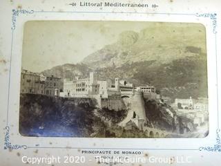 Antique Double Sided Photos of The Cote D'Azur from a Littoral Mediterranean Lithograph Album.