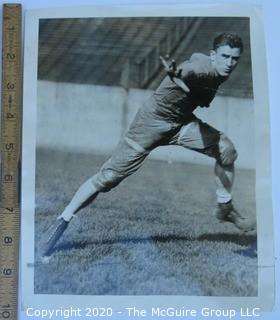 1933 Black & White Photo of College Football Player Howie O'Dell. University of Pittsburgh Halfback and Yale Football Coach. Approximately 8" X 10"