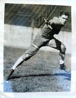 1933 Black & White Photo of College Football Player Howie O'Dell. University of Pittsburgh Halfback and Yale Football Coach. Approximately 8" X 10"