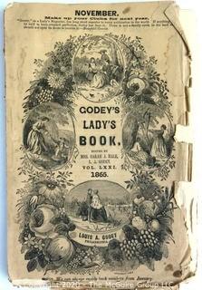 1865 Godey's Lady's Book, an American women's magazine.