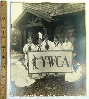 Vintage 1920 Black & White Photo of YMCA Girl's Camp at Silver Bay, NY.  Measures approximately 8" X 10".