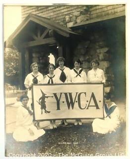 Vintage 1920 Black & White Photo of YMCA Girl's Camp at Silver Bay, NY.  Measures approximately 8" X 10".