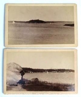 Set of Two Black and White Photos of Onset Beach, Massachusetts.