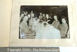 Two Vintage Photos in Folders.  Women at lunch in Mexico and a vintage Glamour Shot. 