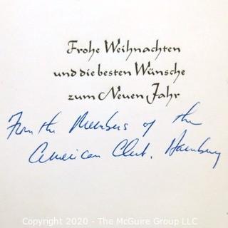 Signed Card from the American Club, Written in German.