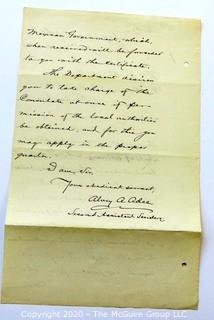 Collectible: Ephemera: 1890's : Signature Alvey Adee: 