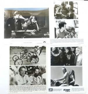 Black and White Promotional Movie Stills from Easy Rider, Planet of the Apes, Looking form Mr. Goodbar & Turner and Hootch.