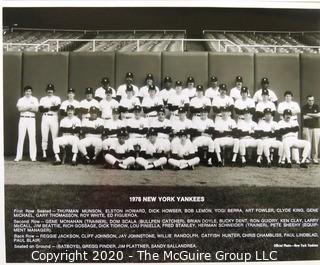 Two Black & White Baseball Photos of the 1978 and 1979 NY Yankees Team Photos