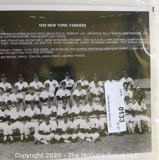 Two Black & White Baseball Photos of the 1978 and 1979 NY Yankees Team Photos