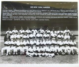 Two Black & White Baseball Photos of the 1978 and 1979 NY Yankees Team Photos