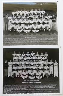 Two Black & White Baseball Photos of the 1980 & 1981  NY Yankees team photos - American League Champs