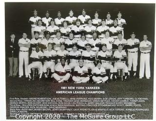 Two Black & White Baseball Photos of the 1980 & 1981  NY Yankees team photos - American League Champs