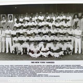 Two Black & White Baseball Photos of the 1982 and 1983 NY Yankees team photos