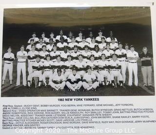 Two Black & White Baseball Photos of the 1982 and 1983 NY Yankees team photos