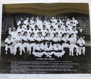 Two Black & White Baseball Photos of the 1984 and 1985 NY Yankees team photos 