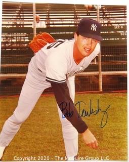 Color Autographed photo of Bob Tewksbury NY Yankee Baseball