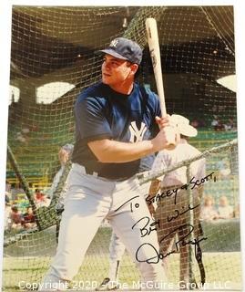 Color Autographed photo of NY Yankee Baseball Player Dan Pasqua