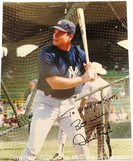 Color Autographed photo of NY Yankee Baseball Player Dan Pasqua