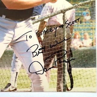 Color Autographed photo of NY Yankee Baseball Player Dan Pasqua