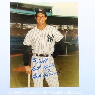 Color Autographed photo of NY Yankee Baseball Player Michael Pagliarulo