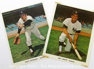 Two Color Autographed photos of NY Yankee Baseball Players - Fritz Peterson and Roy White