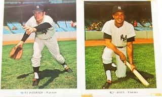 Two Color Autographed photos of NY Yankee Baseball Players - Fritz Peterson and Roy White