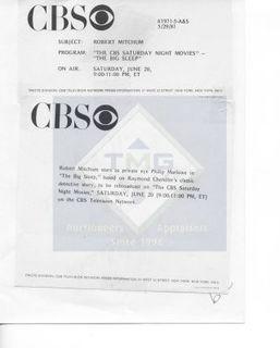 Photo: Print: Press Release: Vintage TV Show: Robert Mitchum