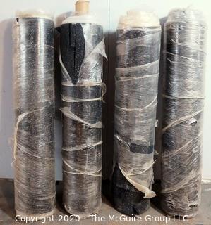 Lot of (4) Four Rolls of Rubber Floor Underlayment with vapor barrier; 3mm thick; each roll 250 square ft.  