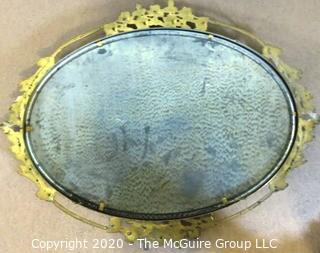 Vintage Metal Framed with Convex Glass Picture Congressional Library of Washington DC 