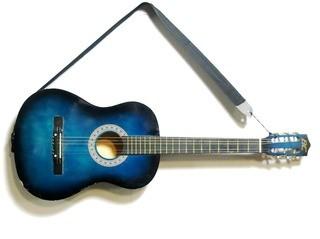 Vintage Blue Six String Guitar