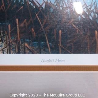 Framed Signed and Numbered Print "Harvest Moon".  Measures approximately 34" X 25".