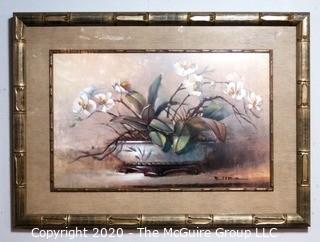 Heavy Framed and Matted Print Entitled "Orchid Elegance".