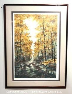 Framed Signed and Numbered Color Print Entitled "Lonely Road" by Michael Schofield, 284/350.  Measures approximately 35" X 47".