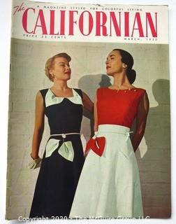 One 1950 Edition of The Californian Magazine - Fashion, Art & Leisure.