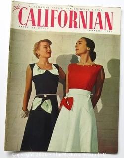 One 1950 Edition of The Californian Magazine - Fashion, Art & Leisure.