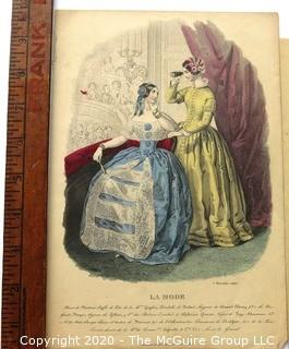 Group of Antique Hand Colored Fashion Prints Lithographs