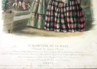 Group of Antique Hand Colored Fashion Prints Lithographs