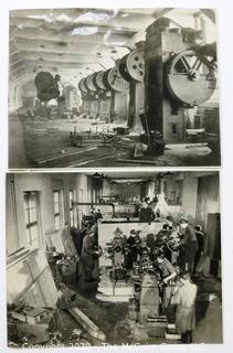 Two Black & White Photographs of German Munition Factories Being Dismantled After WWII to Be Sent To Russia,