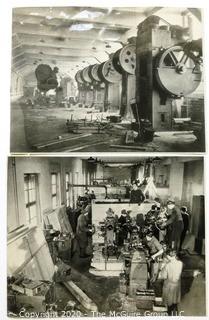 Two Black & White Photographs of German Munition Factories Being Dismantled After WWII to Be Sent To Russia,