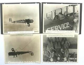 Four Black & White Large Format Photos of Endurance Plane and her Crew from 1923.